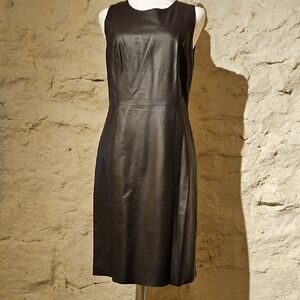 NWT Banana Republic Chocolate Brown Leather Sheath Dress - Sz6